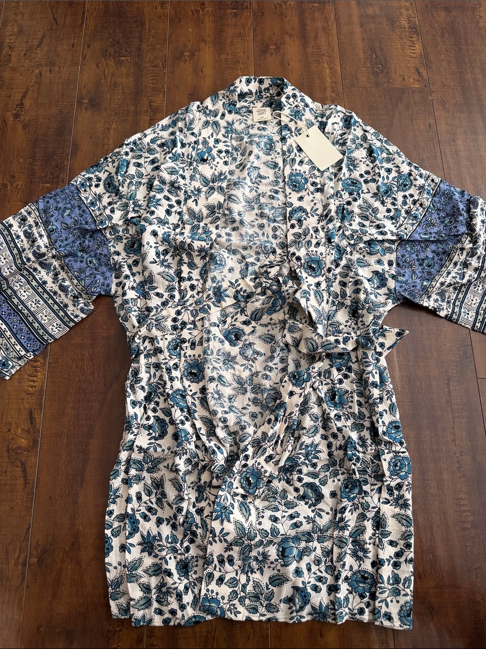 Matilda Jane Blue and White Floral Tie-Waist Kimono
